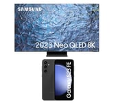 75" Samsung QE75QN900CTXXU  Smart 8K HDR Neo QLED TV with Bixby & Alexa & Galaxy S23 FE 5G (128 GB, Graphite) Bundle, Black