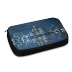Blue City Reflection Organizer Bag Universal Travel Electronics Organizer Office Home Portable Electronics Accessories Cases for Cable, Charger, Phone, USB, SD Card Storage bag 9.4×6.7 inch