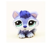 WooMax Littlest Pet Shop Toy LPS Toy Siberian Husky 1018 (purple, green eyes) LPS Collection Figure for boys girls kids gift