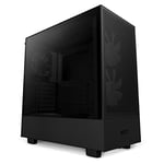 NZXT H5 Flow RGB Compact ATX Mid-Tower PC Gaming Case – High Airflow Perforated Front Panel – Tempered Glass Side Panel – Cable Management – 2 x F140 RGB Core Fans – 280mm Radiator Support – Black