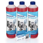 3 x Liquid Descaler 750 ml + 10 x Cleaning Tablets Combination for Coffee Machines, Coffee Pod Machines, Limescale Remover