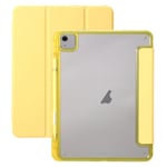 EIDERWOOD iPad Air 11" (2025 / 2024) Tri-fold Konst Läder Fodral med Apple Pencil Hållare - Gul