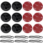 DXLing 6 PCS Camera Helmet Mount Sticky Flat Curved Mounts Fuse Holder Set and 6 PCS Strong Stickers with Camera Tether Safety Strap Adhesive Camera Tethers for Action Camera Helmet Mounts