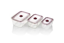 Jata Hogar HREC4204 Lot de 3 récipients hermétiques en Verre de 500, 800 et 1500 ML - pour Aliments Solides et liquides - Convient pour congélateur, Micro-Ondes, Four et Lave-Vaisselle - sans BPA.