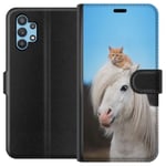 Samsung Galaxy A32 5G Musta Lompakkokotelo Katt och Häst