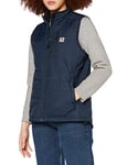 Carhartt Women's Rain Defender Nylon Insulated Mock-Neck Vest, Navy, L
