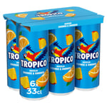 Boisson Aux Fruits Orange Ananas L'original Tropico - Le Pack De 6 Canettes De 33cl