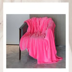 Faux Fur Pink Throw Luxury Super Soft Plain Bed Sofa Settee Throw Blanket