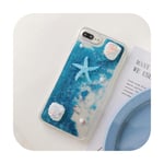 Sea Star Fish Rabbit Pearl Glitter Star Water Liquid Phone Case for iPhone 11 Pro X XS Max XR 6 6S 7 8 Plus 5 5S SE Soft Cover-3sea star blue-for iPhone XR