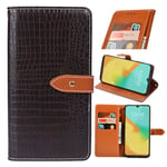 Oppo A52 Premium Leather Wallet Case [Card Slots] [Kickstand] [Magnetic Buckle] Flip Folio Cover for Oppo A52 Smartphone(Brown)