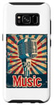 Coque pour Galaxy S8 Microphone chanteur vintage rétro chanteur
