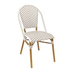 Chaise de bistrot empilable d'extérieur en rotin tressé Soron Gris/blanc ou noir