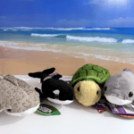 LIVING NATURE Soft Toy Ocean Bundle- Dolphin Shark Orca Turtle 4 Toys NEW