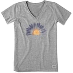 Life Is Good T-Shirt pour Femme Motif Oiseaux Marguerites Aquarelle