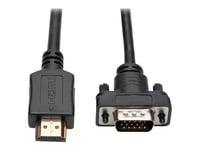 Eaton Tripp Lite Series HDMI to VGA Active Adapter Cable (HDMI to Low-Profile HD15 M/M), 3 ft. (0.9 m) - Câble adaptateur - HDMI mâle pour HD-15 (VGA) mâle - 91.4 cm - blindé - noir - vis...