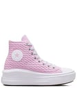 Converse Junior Girls Move Festival High Tops Trainers - Lilac, Light Purple, Size 4.5 Older