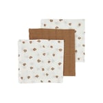 MEYCO Meyco Muslin Burp Cloths 3-Pack Mini Panther Toffee