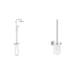 Grohe 27922001 Tempesta Thermostatic Shower, Chrome & 40374001 Essentials Toilet Brush Holder Silver