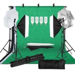 Fotobelysningssats, LED-softbox, grön bakgrund, Foto Studio Kit