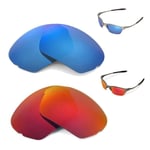 New Walleva Polarized Fire Red + Ice Blue Replacement Lenses For Oakley Half X