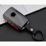 For Mazda 3 Alexa CX4 CX5 CX8, Carbon Fiber ABS Car Key Cover Case 3/4 Button Smart Remote Fob Protector Cover Auto Key Shell