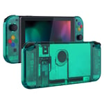 eXtremeRate Back Plate for Nintendo Switch Console, NS Joy con Handheld Controller Housing with Colorful Buttons, DIY Replacement Shell for Nintendo Switch - Emerald Green