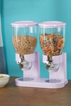 4L White Countertop Dry Food Storage Double Container for Pantry Rice and Cereal Food