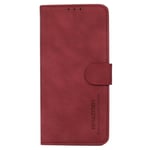 Asus Rog Phone 5 KHAZNEH Leather Wallet Case - Tygstruktur - Röd