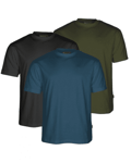 Pinewood T-Shirt 5447 3-pack (Färg: Blå/Mossgrön/Svart, Storlek: Medium)