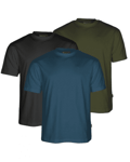 Pinewood T-Shirt 5447 3-pack (Färg: Blå / Mossgrön / Svart, Storlek: Medium)