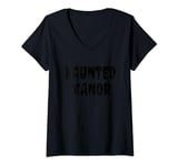 Womens HAUNTED MANOR Rock Grunge Rusted Paranormal Haunted House V-Neck T-Shirt