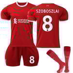 2023-2024 Liverpool FC Hemmafotbollströja Kit för Barn Storlek 8 Szoboszlai-WELLNGS 26