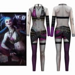 Spel Lol League Of Legends Superhjälte Jinx Ad Carry Catsuit Halloween Cosplay Jumpsuit Sexig Kvinnor Flickor Zentai Fest Bodysuit Ny