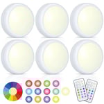 LED-strålkastare 6 st med 2 fjärrkontroller RGB Design många färger Svart