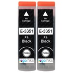 2 Black XL Ink Cartridges for Epson Expression Premium XP-630, XP-645, XP-900