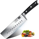 SHAN ZU Couteau de Cuisine Nakiri, Couteau à Légumes, Couteau Japonais de 16,5 cm, Couteau de Chef Professionnel en Acier Inoxydable Allemand, Manche en Bois de Pakka