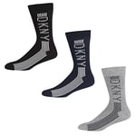 DKNY Men's, 100% Cotton Smart Designer Ankle Pairs, UK 7-11 Socks, Multicoloured, One Size (Pack of 3)