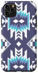 Coque pour iPhone 11 Pro Max Violet Bleu Sud-Ouest Amérindien Aztèque Boho Western