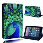 FINDING CASE Fit Amazon Fire HD 10 (9th gen 2019) alexa Leather Cover - PU Flip Leather Smart Lightweight Shell Stand Cover Case for Fire HD 10 (9th gen 2019) alexa (peacock)