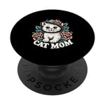 Cat Mom Happy Mother's Day For Cat Lovers Family Matching PopSockets PopGrip Interchangeable