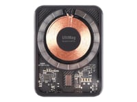4Smarts Ultimag Lucid - Trådlös Powerbank - Carbon - Li-Pol - 5000 Mah - 18 Watt - 3 A - Pd, Qc 3.0, Afc - På Kabel: Usb-C - Grå, Svart
