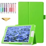 QYiD Kindle Fire 7 2017/2015 Case, Slim Folding PU Leather Cover Case with Auto Sleep/Wake Feature for Fire 7 (7th Generation, 2017 & 5th Generation, 2015), Green