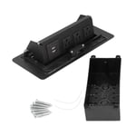 Prise de courant a ouverture lente, multiprise encastree moderne et etanche avec ports de chargement USB pour le bureau a domicile