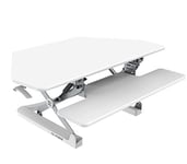 Yo-Yo DESK CUBE [White, 105cm Wide] Cubicles Corner Height Adjustable Standing Desk. Superior sit-Stand Solution Suitable for All workstations and Standing Desk workplaces
