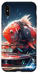 Coque pour iPhone XS Max Party koi fish dj, goldfish music platine pour raves edm #2