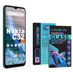 (Pack of 2) For Nokia C32 Clear TEMPERED GLASS LCD Screen Protector Guard Cover