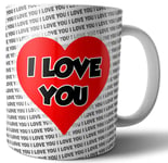 I Love You Mug Love Heart Design Gift for Him or Her Birthday Anniversary Valentines Christmas