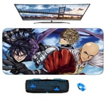 Mouse Pads,One Punch Man Saitama Genos Anime Keyboard Mat Surface Anti-Wear Protection Non Slip Personalise Gaming Mouse Pad Size A
