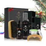 Men's Gent's Beard Grooming Kit Gift Set Shampoo Oil Balm Wooden Brush Comb Hair