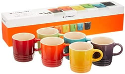 Le Creuset Stoneware Rainbow Espresso Mug Gift set Multi-Color 6pieces set F/S